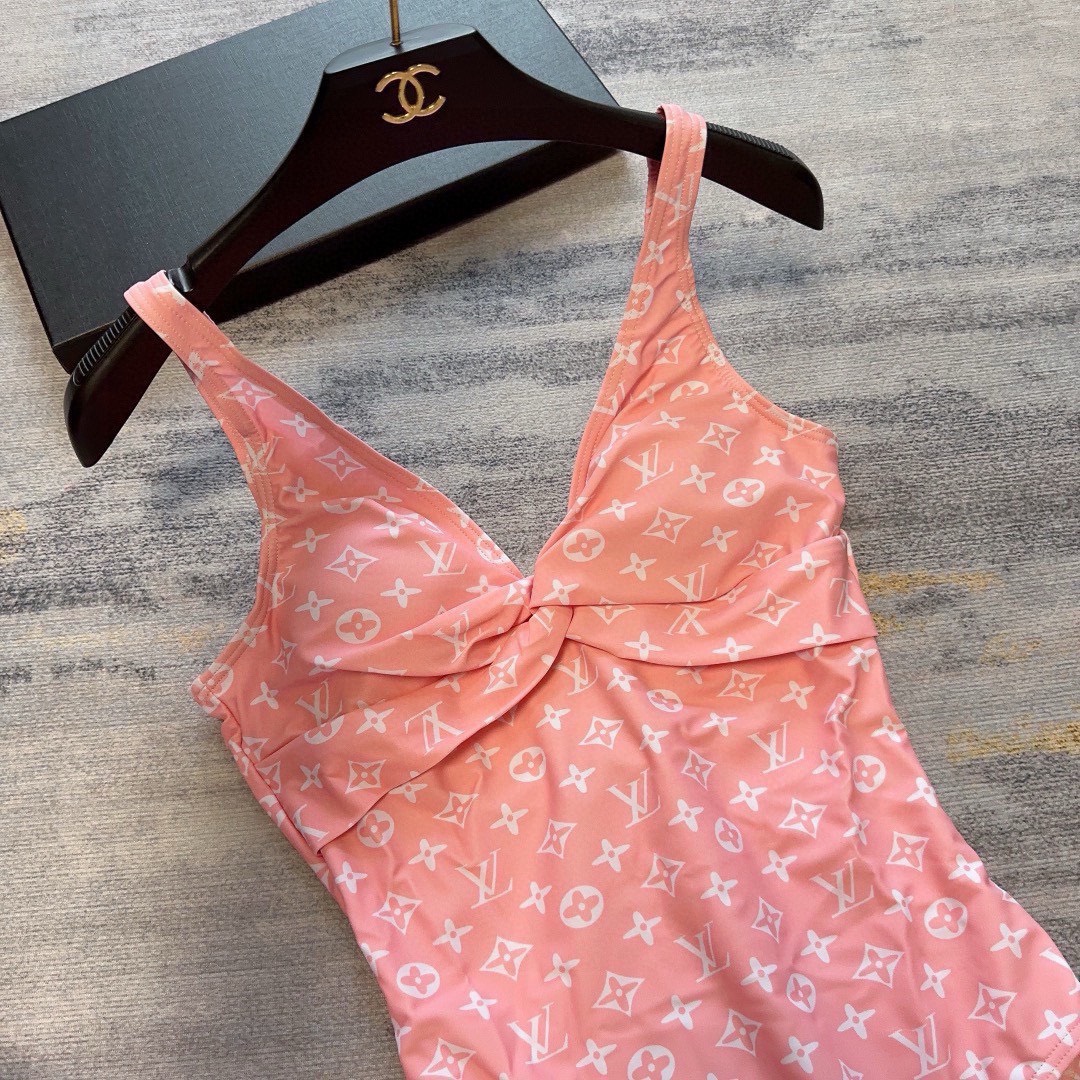 Bagsaaa L0vis Vvtt0n One-piece swimsuit light pink monogram