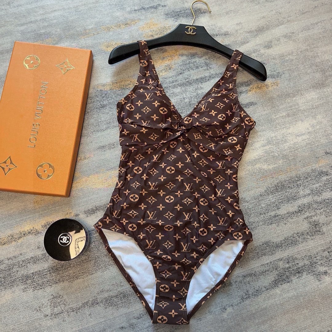 Bagsaaa L0vis Vvtt0n One-piece swimsuit brown monogram
