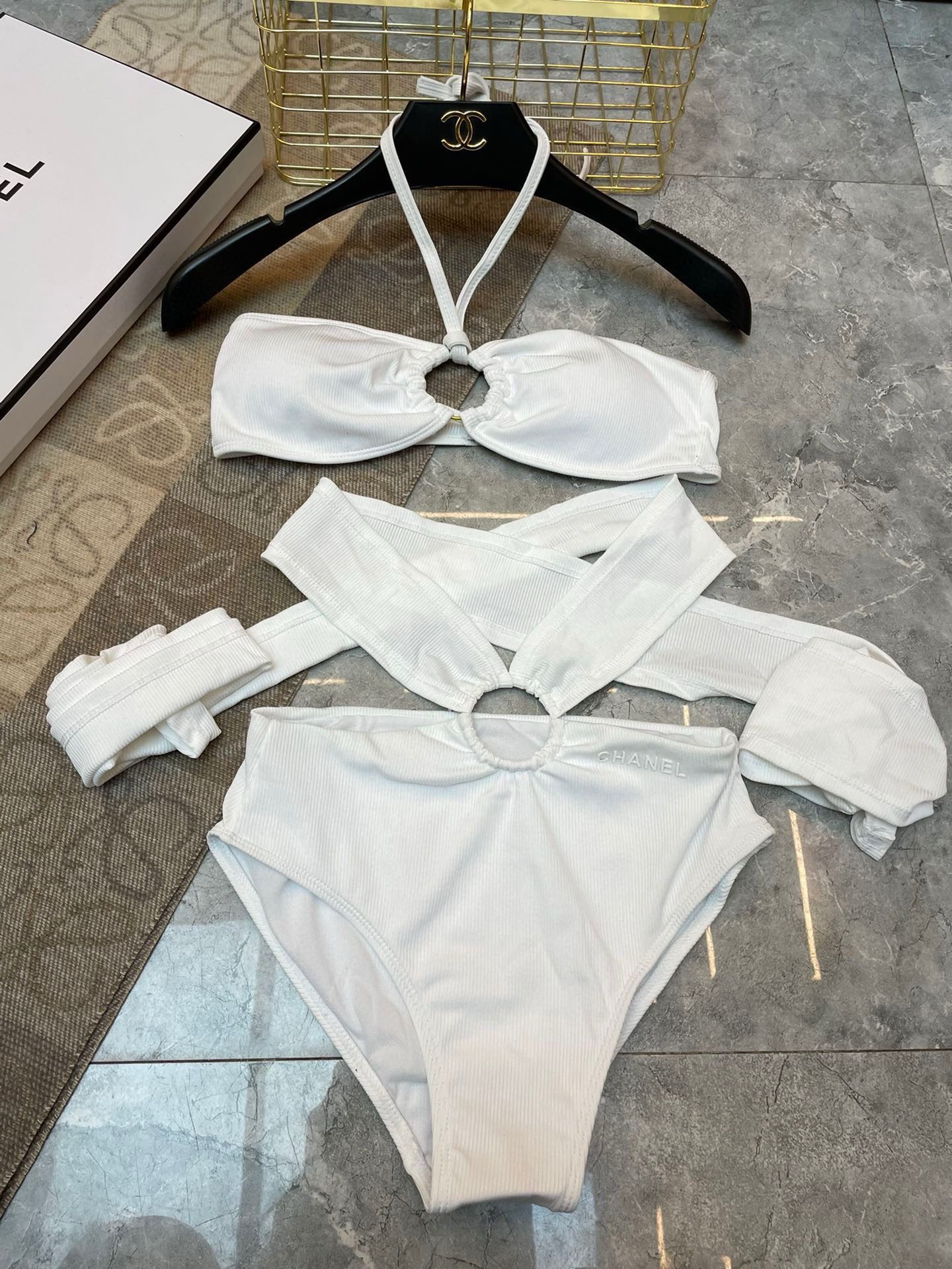 Bagsaaa Ch**el White Bikini 03
