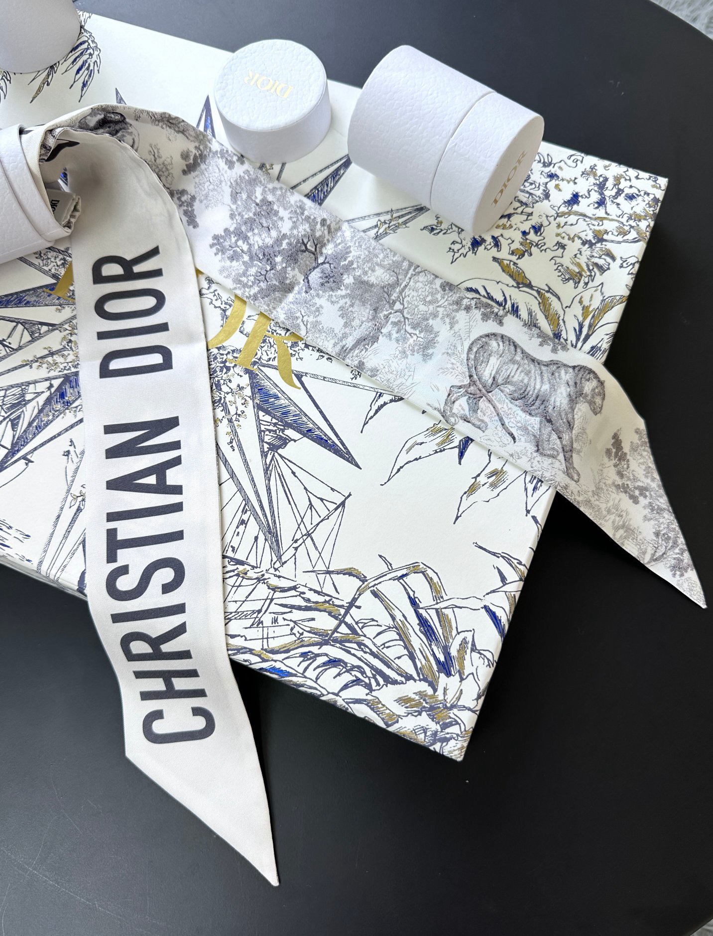 Bagsaaa D10r D-Animal Mitzah Scarf Silk Twilly - 6 x 105 cm