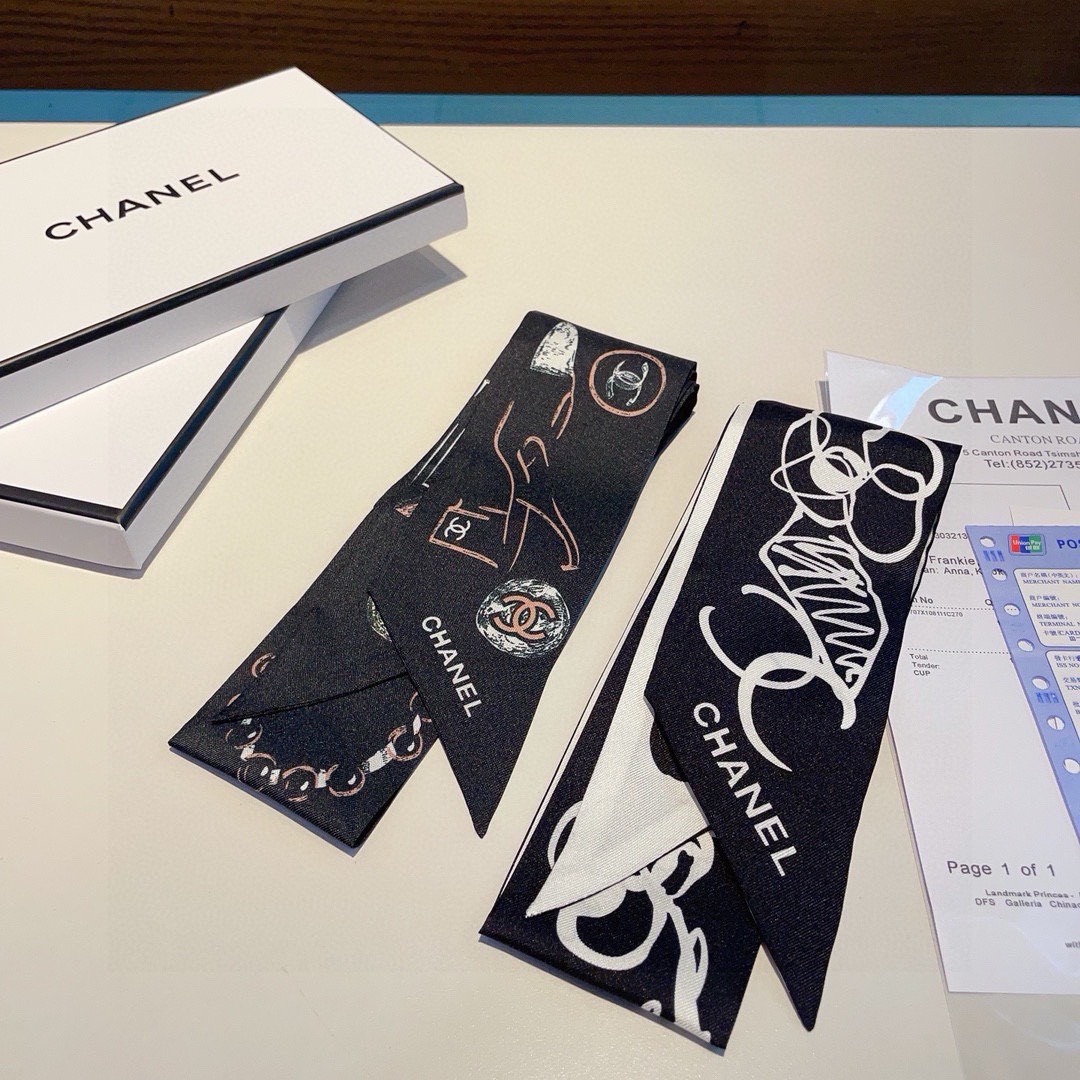 Bagsaaa Ch**el Silk Scarf - 120x6cm