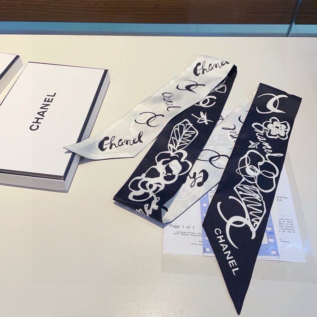 Bagsaaa Ch**el Silk Scarf - 120x6cm