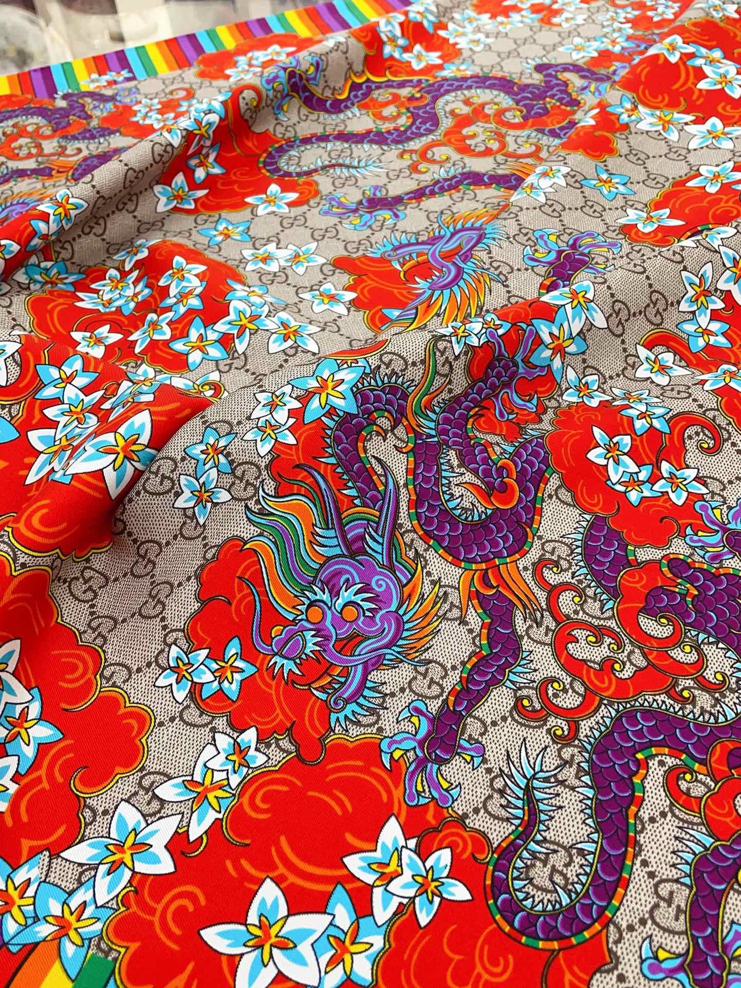 Bagsaaa Gvc*1 GG Dragon Rainbow Scarf - 33x33