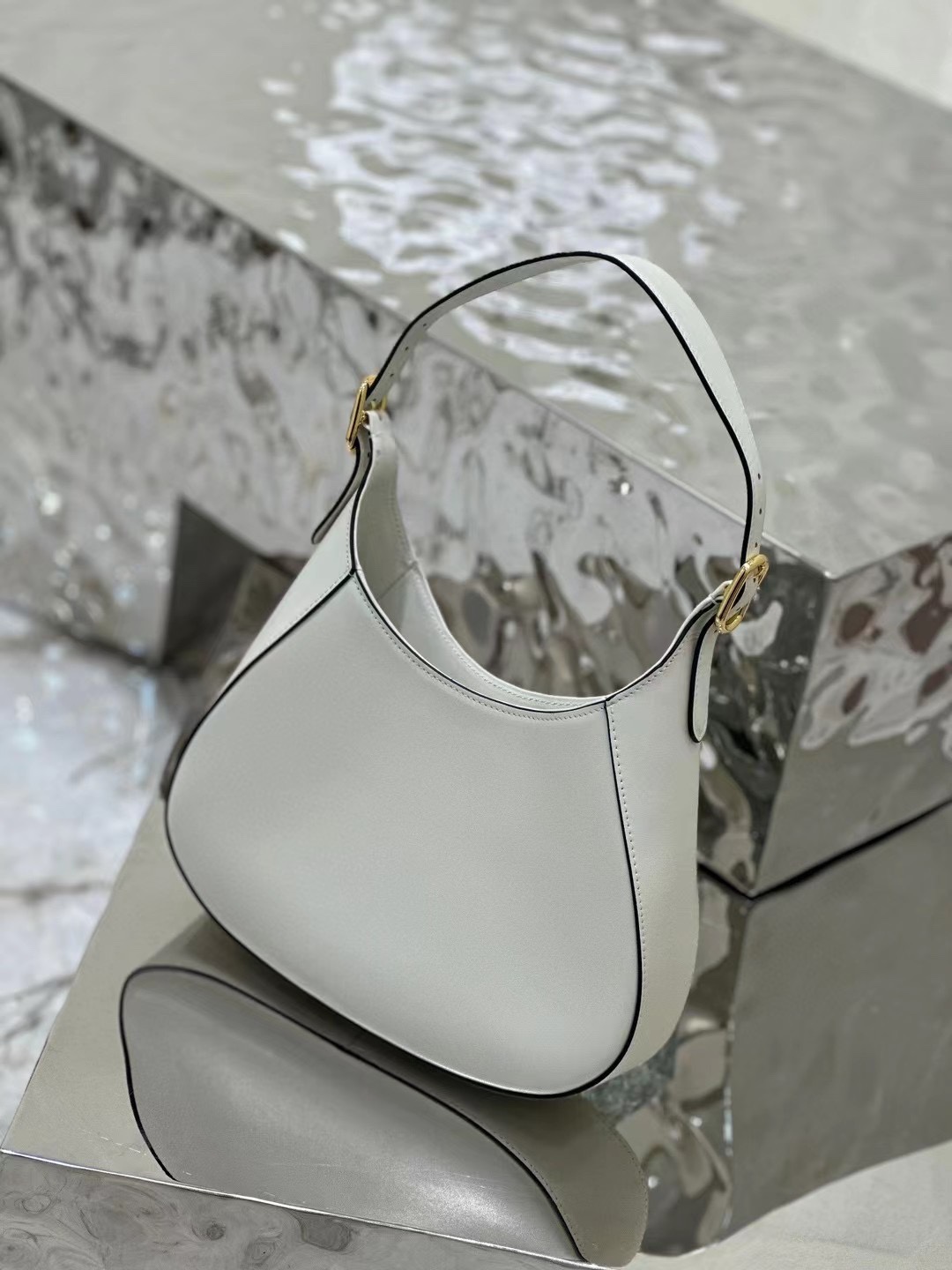 Bagsaaa Pra*a Cleo Shoulder Bag With Adjustable Strap In White - 27x20x7cm