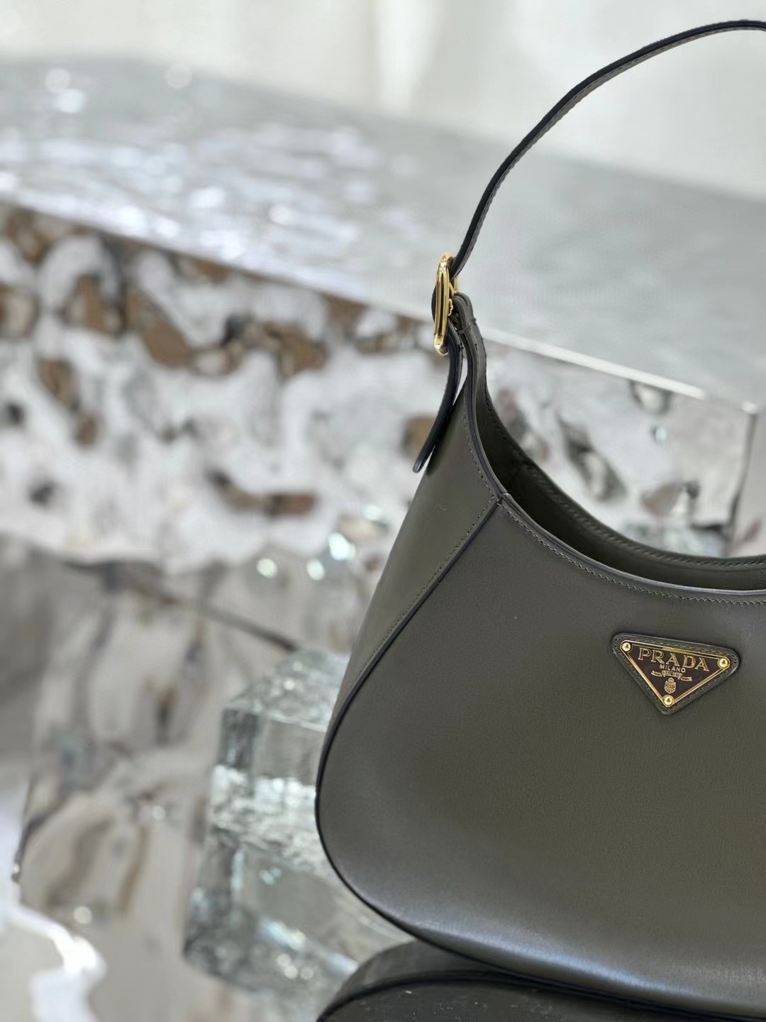 Bagsaaa Pra*a Cleo Shoulder Bag With Adjustable Strap In Green - 27x20x7cm