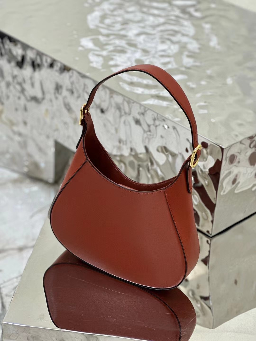 Bagsaaa Pra*a Cleo Shoulder Bag With Adjustable Strap In Orange - 27x20x7cm
