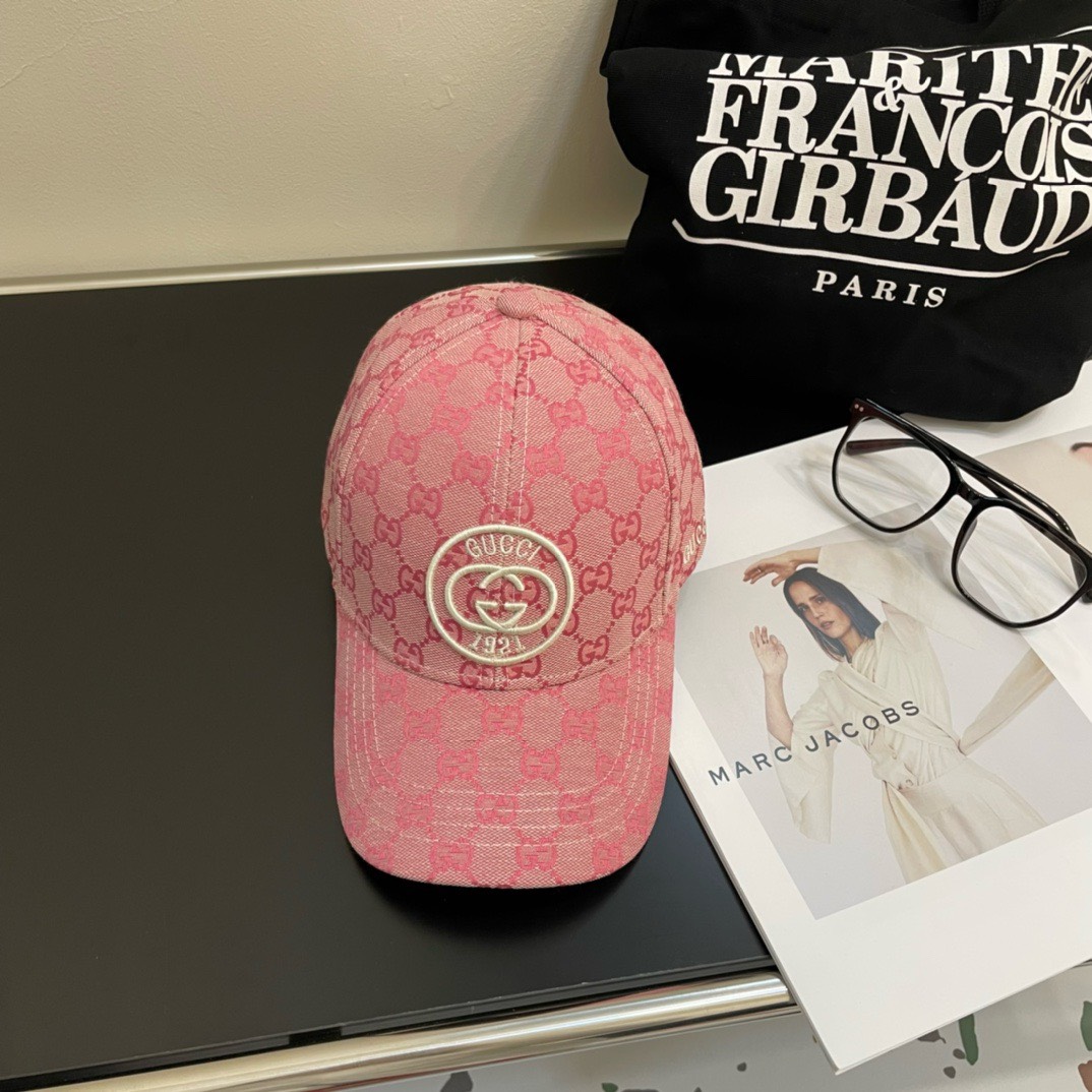 Bagsaaa Gvc*1 GG Ebony Pink Front Logo Cap