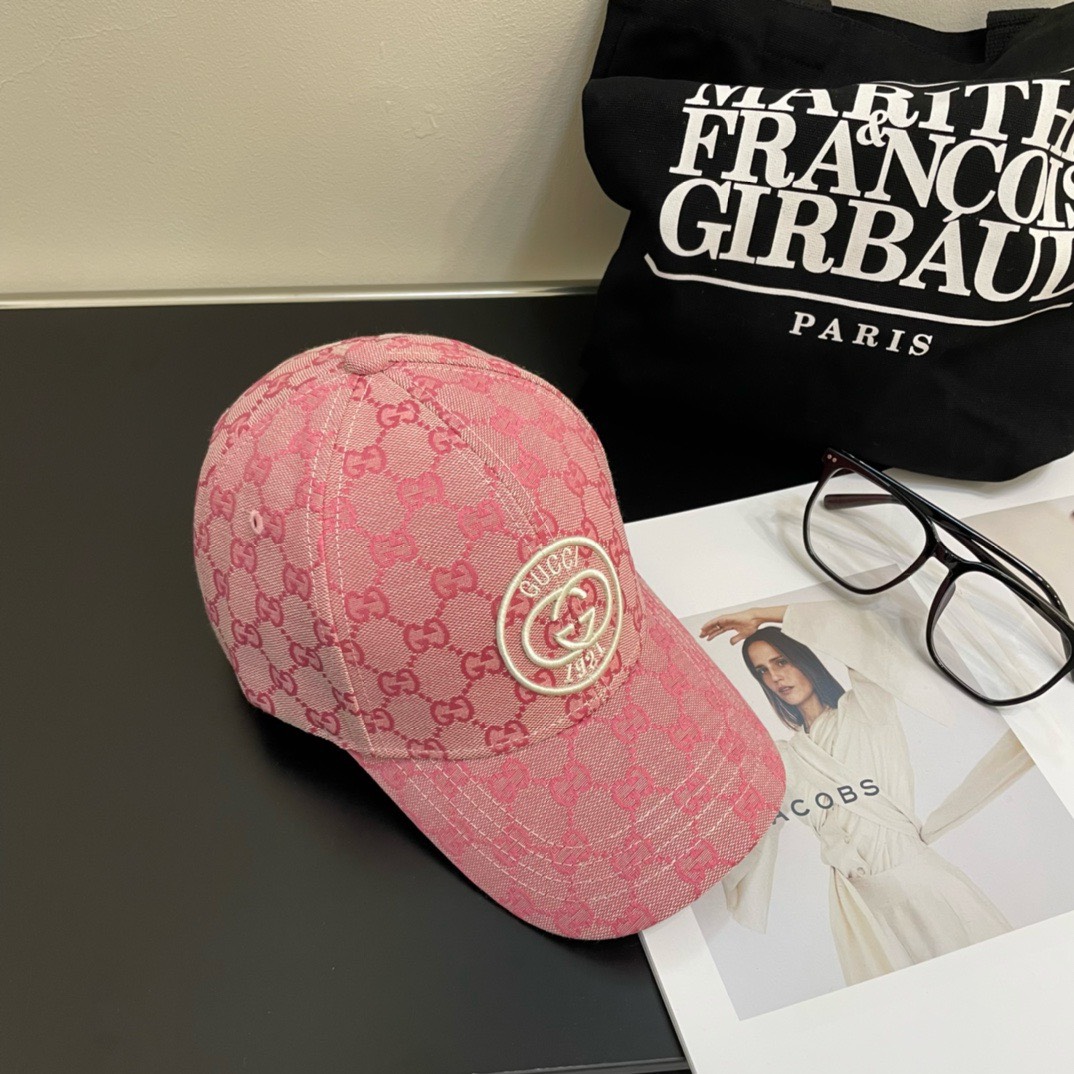 Bagsaaa Gvc*1 GG Ebony Pink Front Logo Cap