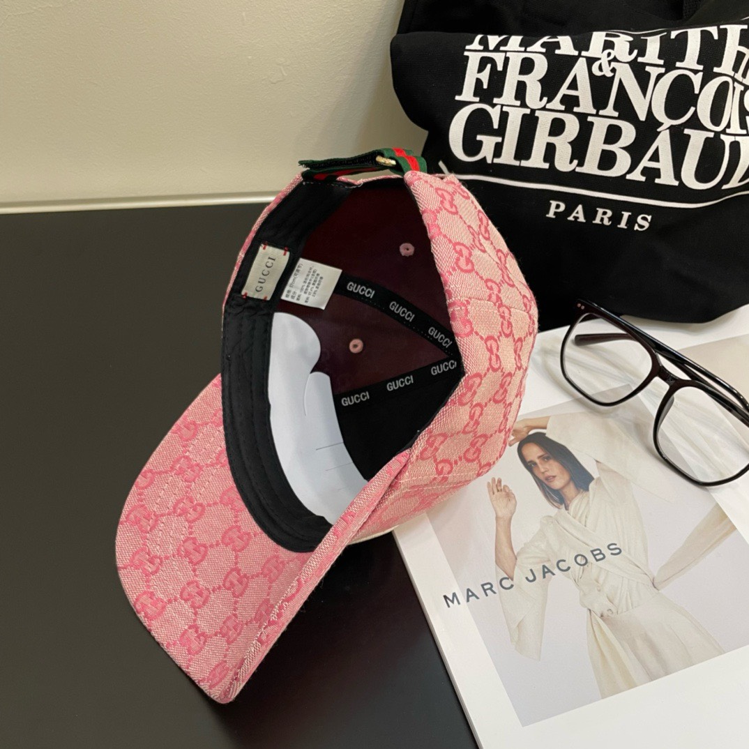 Bagsaaa Gvc*1 GG Ebony Pink Front Logo Cap