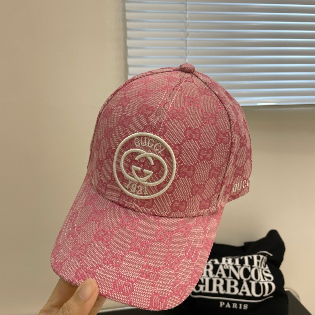 Bagsaaa Gvc*1 GG Ebony Pink Front Logo Cap