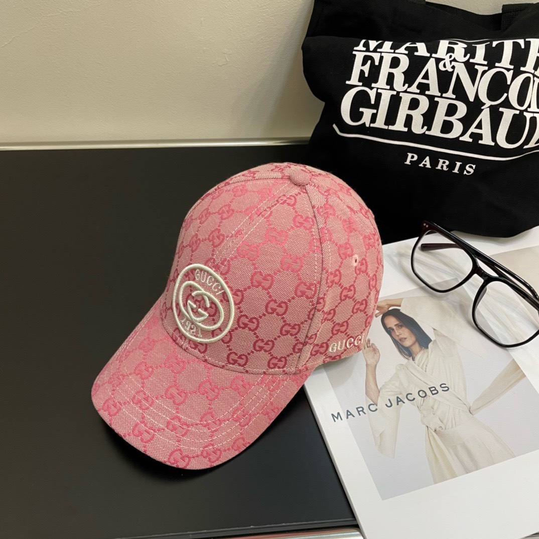 Bagsaaa Gvc*1 GG Ebony Pink Front Logo Cap