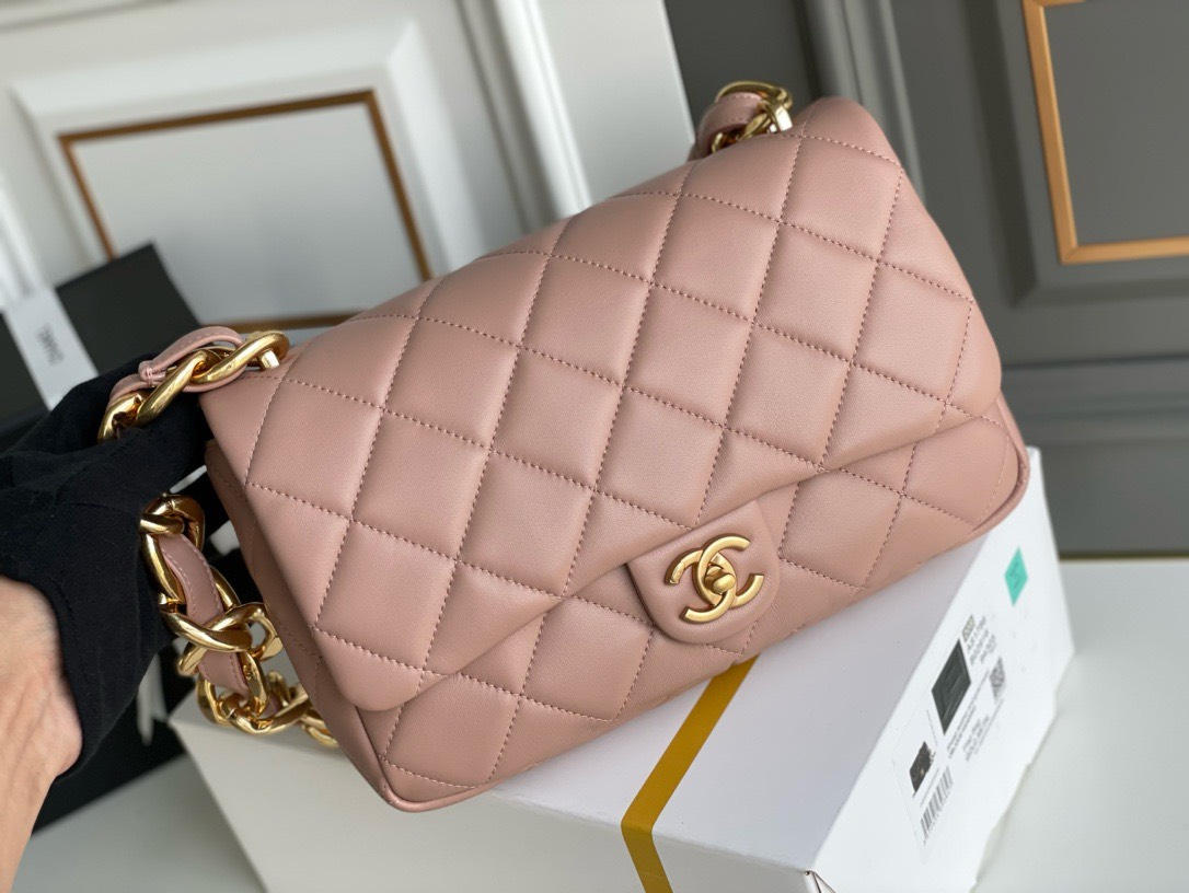 Bagsaaa Ch**el Funky Town Large Flap Bag In Taupe - 27cm