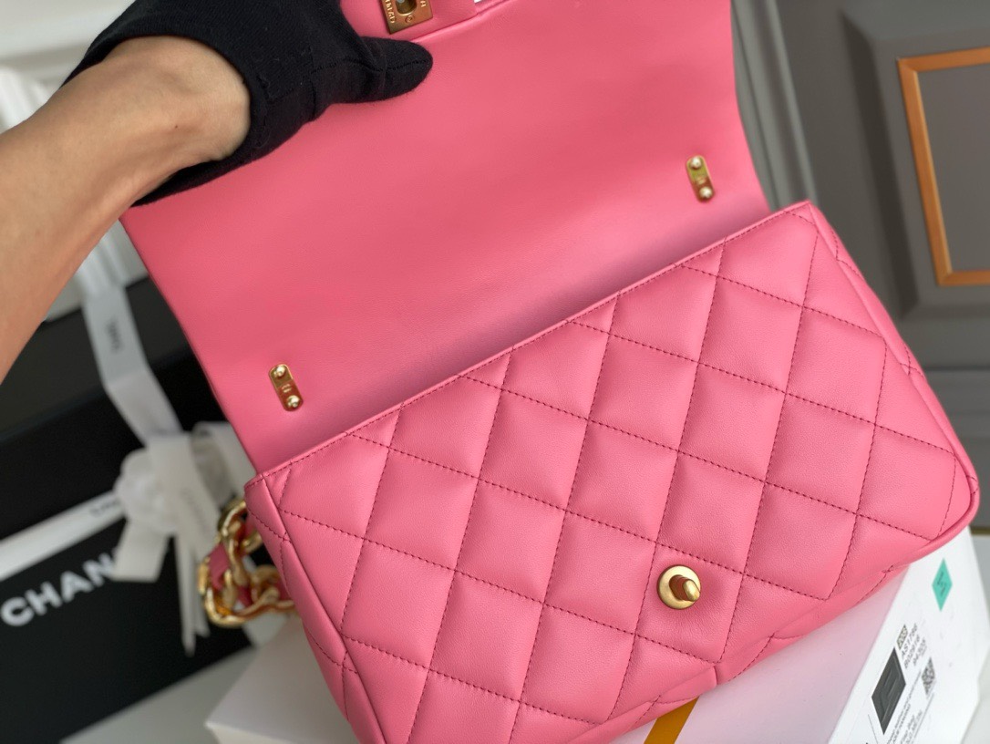 Bagsaaa Ch**el Funky Town Large Flap Bag In Pink - 27cm