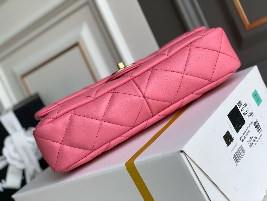 Bagsaaa Ch**el Funky Town Large Flap Bag In Pink - 27cm
