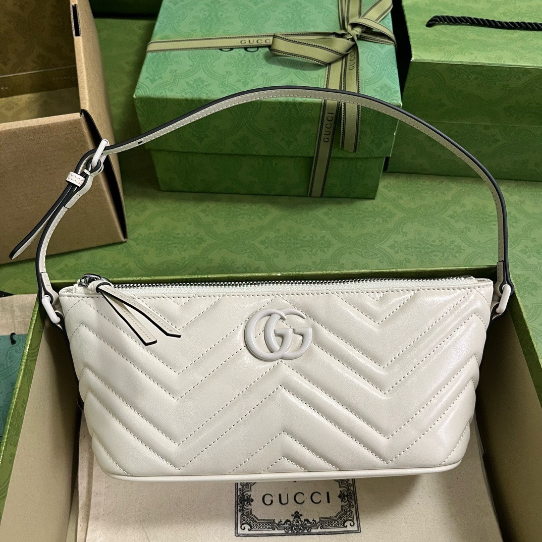 Bagsaaa Gvc*1 Marmont Shoulder Bag All White - 23cm x 12cm x 10cm