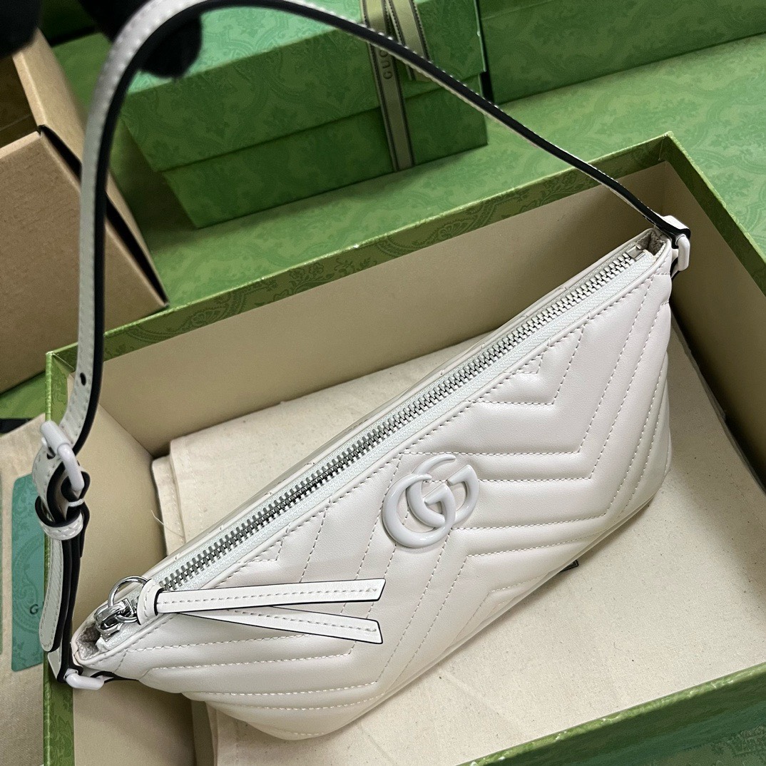 Bagsaaa Gvc*1 Marmont Shoulder Bag All White - 23cm x 12cm x 10cm