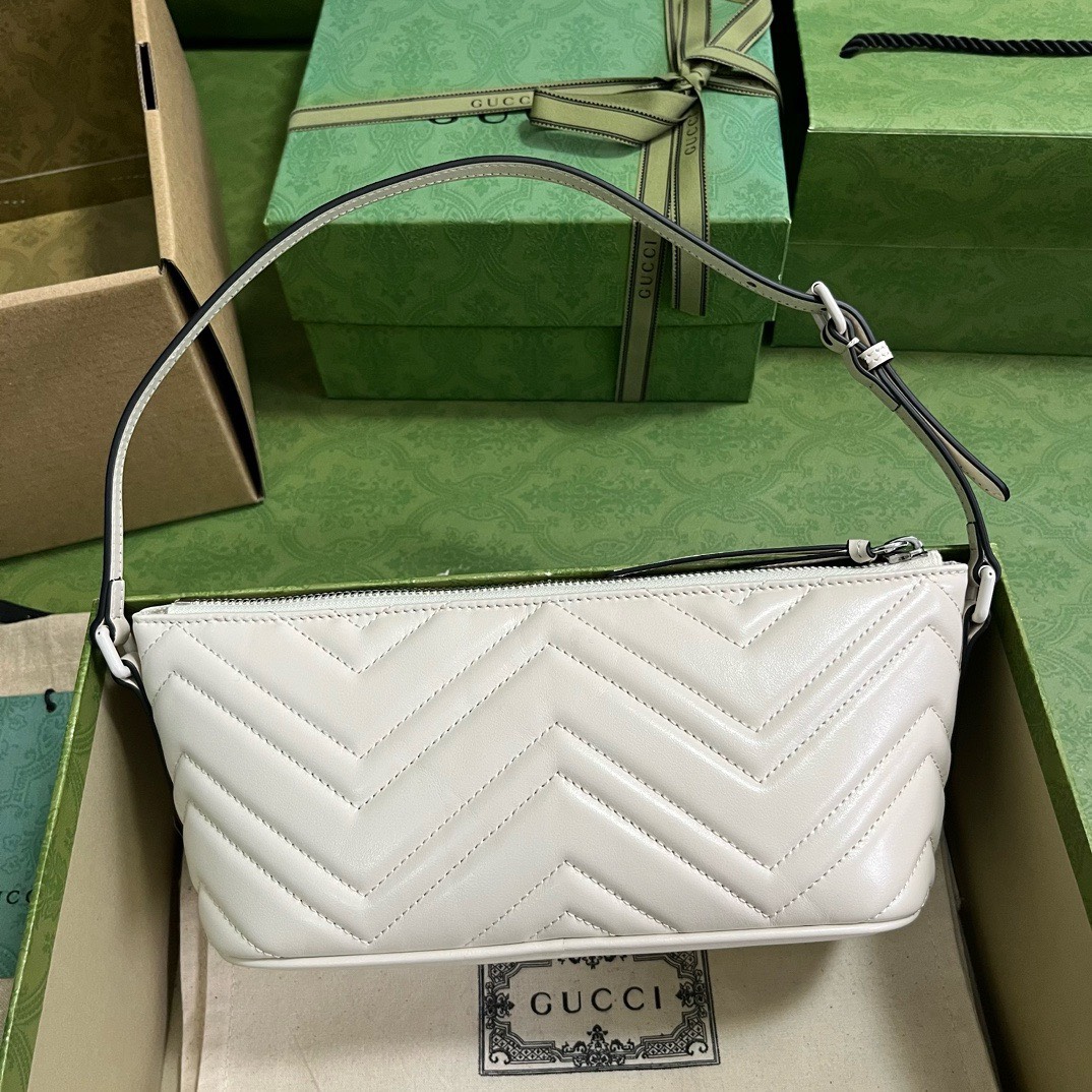 Bagsaaa Gvc*1 Marmont Shoulder Bag All White - 23cm x 12cm x 10cm