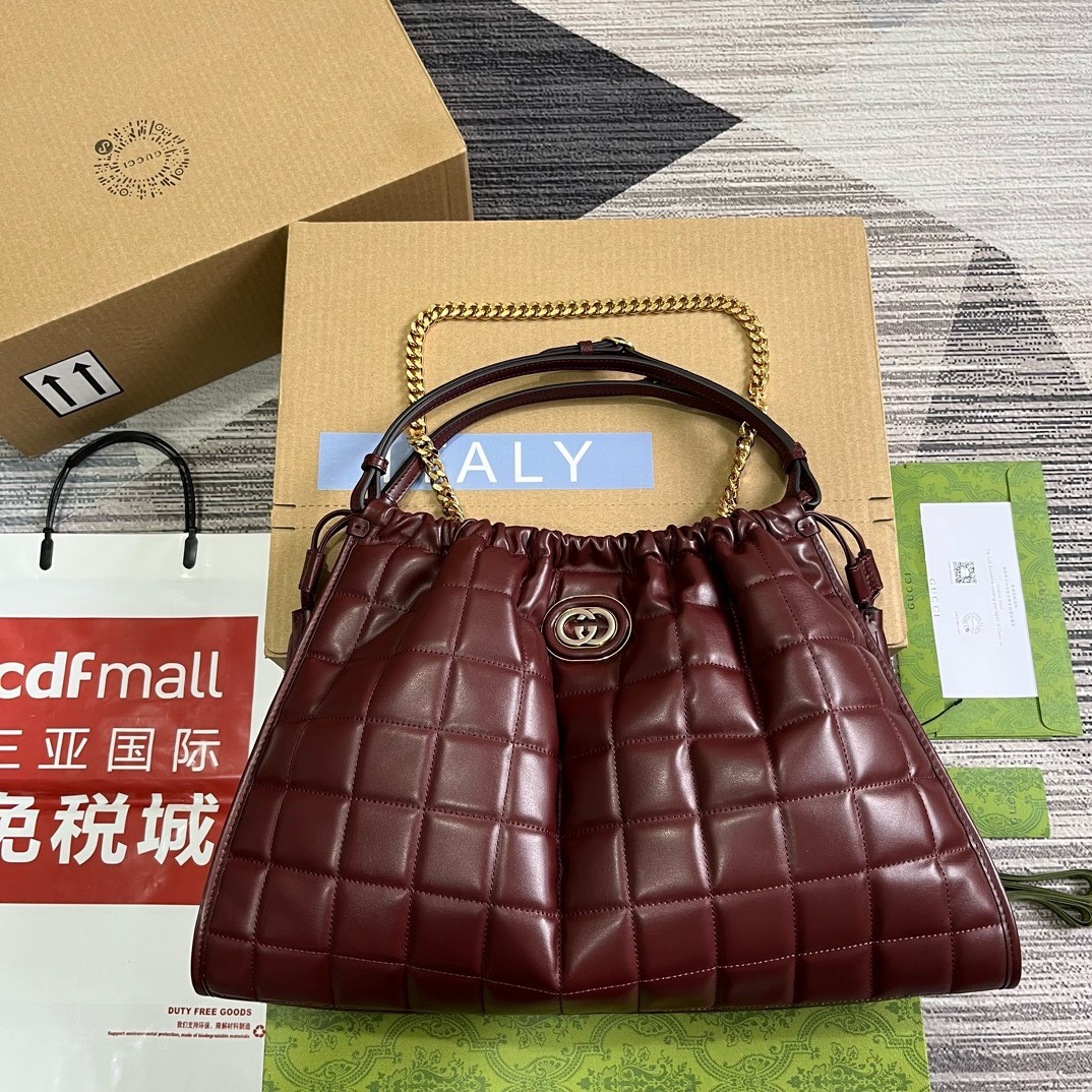 Bagsaaa Gvc*1 Deco large burgundy tote bag - 43x 28x 8cm