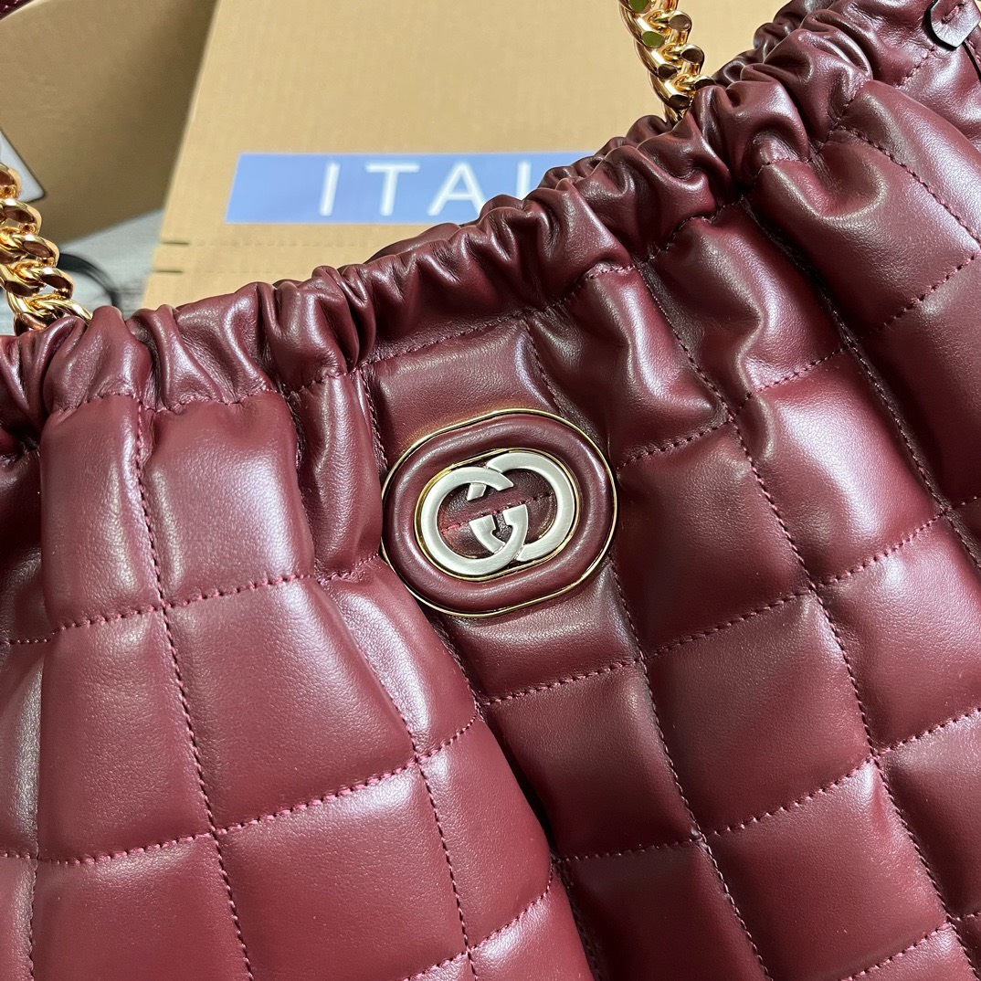 Bagsaaa Gvc*1 Deco large burgundy tote bag - 43x 28x 8cm