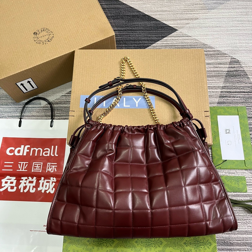 Bagsaaa Gvc*1 Deco large burgundy tote bag - 43x 28x 8cm