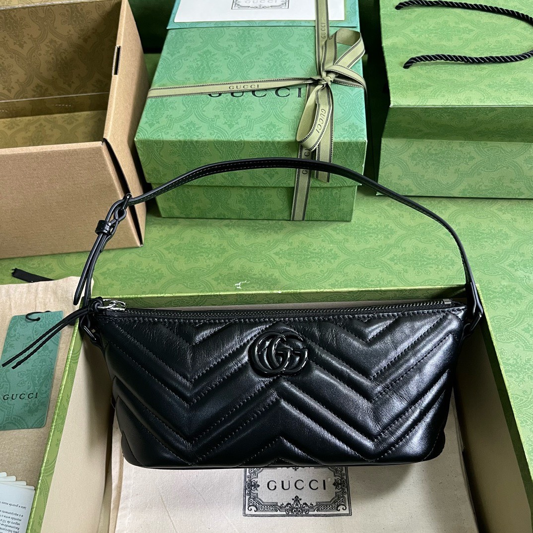Bagsaaa Gvc*1 Marmont Shoulder Bag All Black - 23cm x 12cm x 10cm