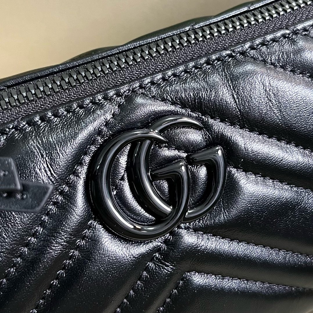 Bagsaaa Gvc*1 Marmont Shoulder Bag All Black - 23cm x 12cm x 10cm