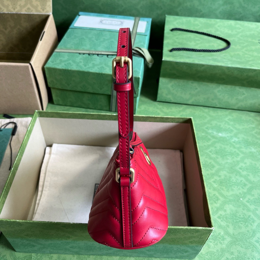 Bagsaaa Gvc*1 Marmont Shoulder Bag Red - 23cm x 12cm x 10cm