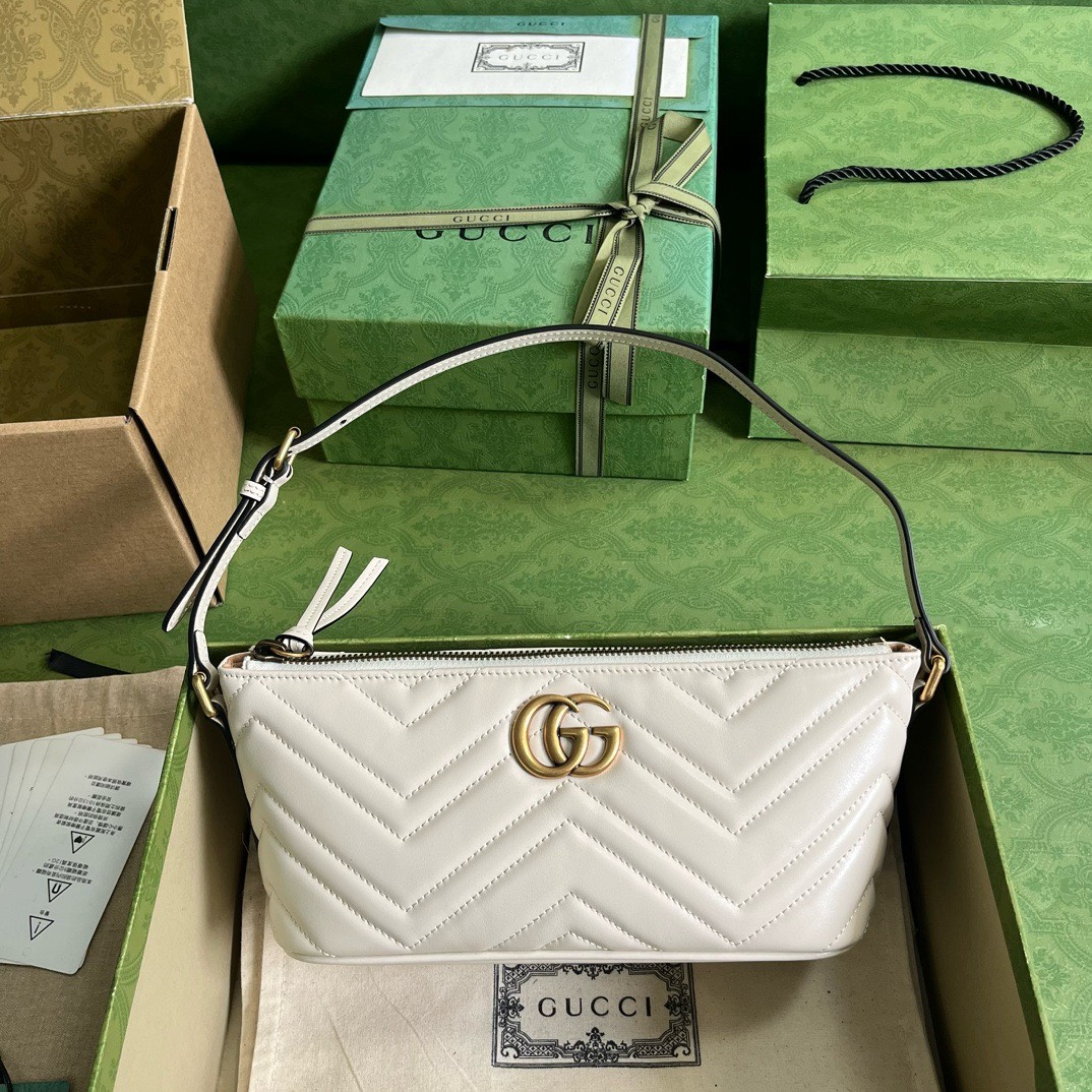 Bagsaaa Gvc*1 Marmont Shoulder Bag White - 23cm x 12cm x 10cm