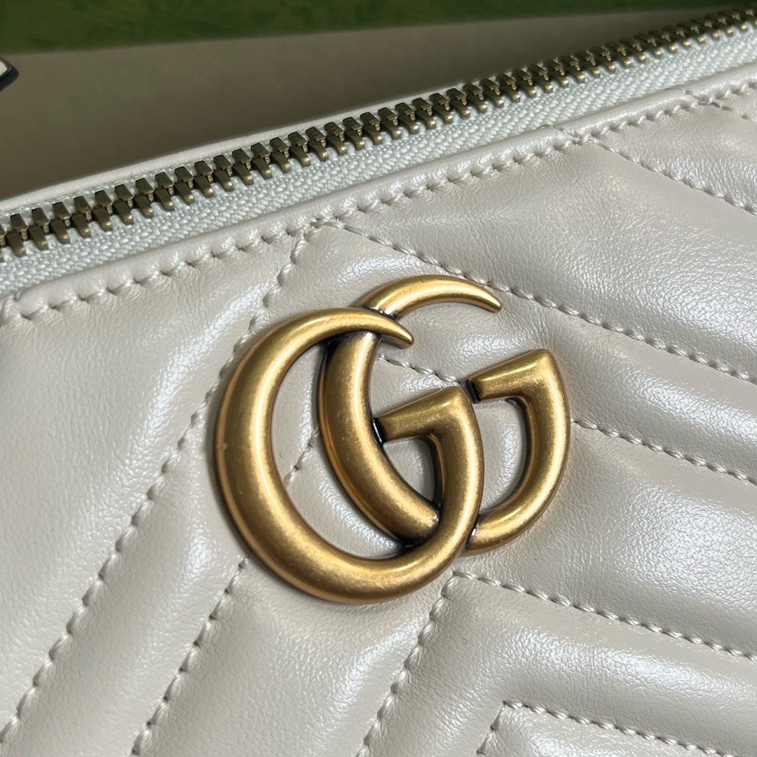 Bagsaaa Gvc*1 Marmont Shoulder Bag White - 23cm x 12cm x 10cm