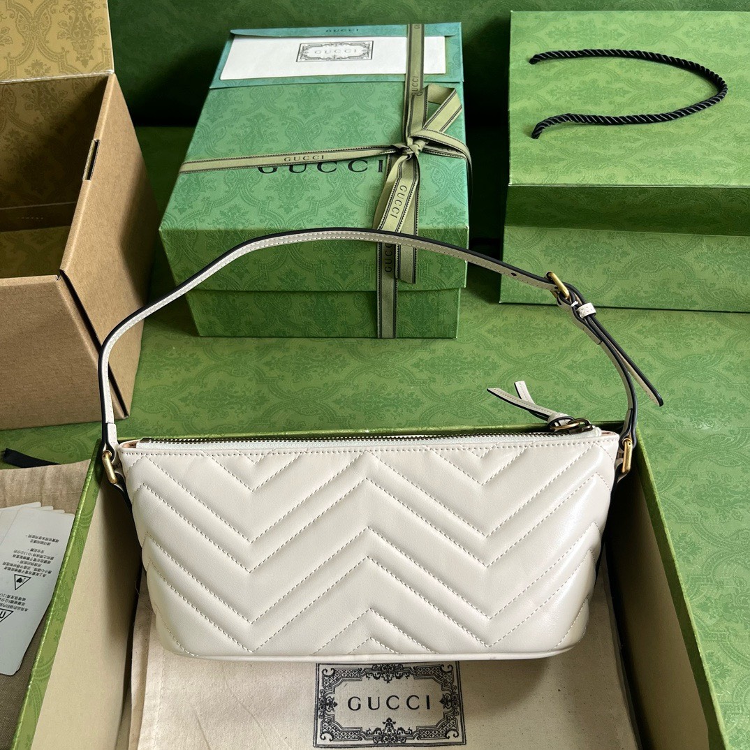 Bagsaaa Gvc*1 Marmont Shoulder Bag White - 23cm x 12cm x 10cm