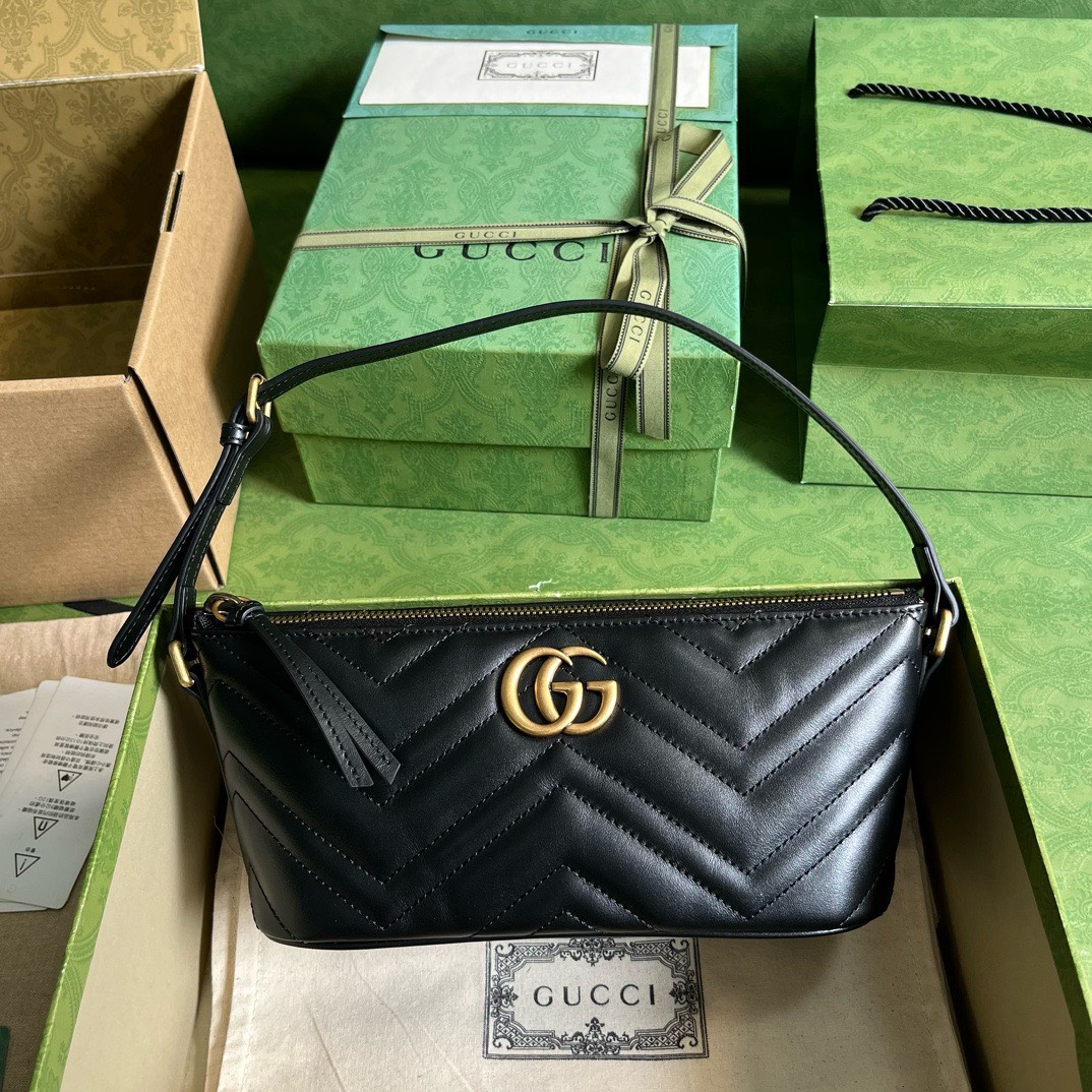 Bagsaaa Gvc*1 Marmont Shoulder Bag Black - 23cm x 12cm x 10cm
