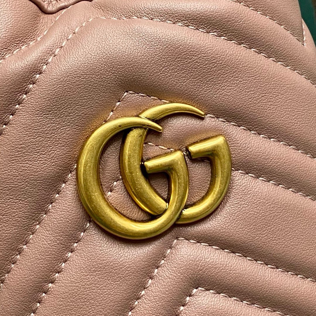 Bagsaaa Gvc*1 Marmont Mini Bucket Bag Beige - 17 x 19 x 9 cm