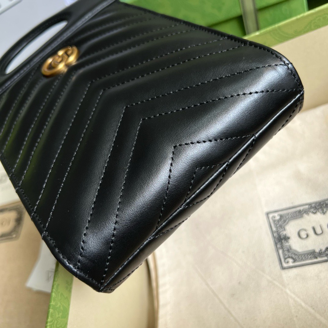 Bagsaaa Gvc*1 Marmont Beloved Black Bag - 23x14x4.5cm