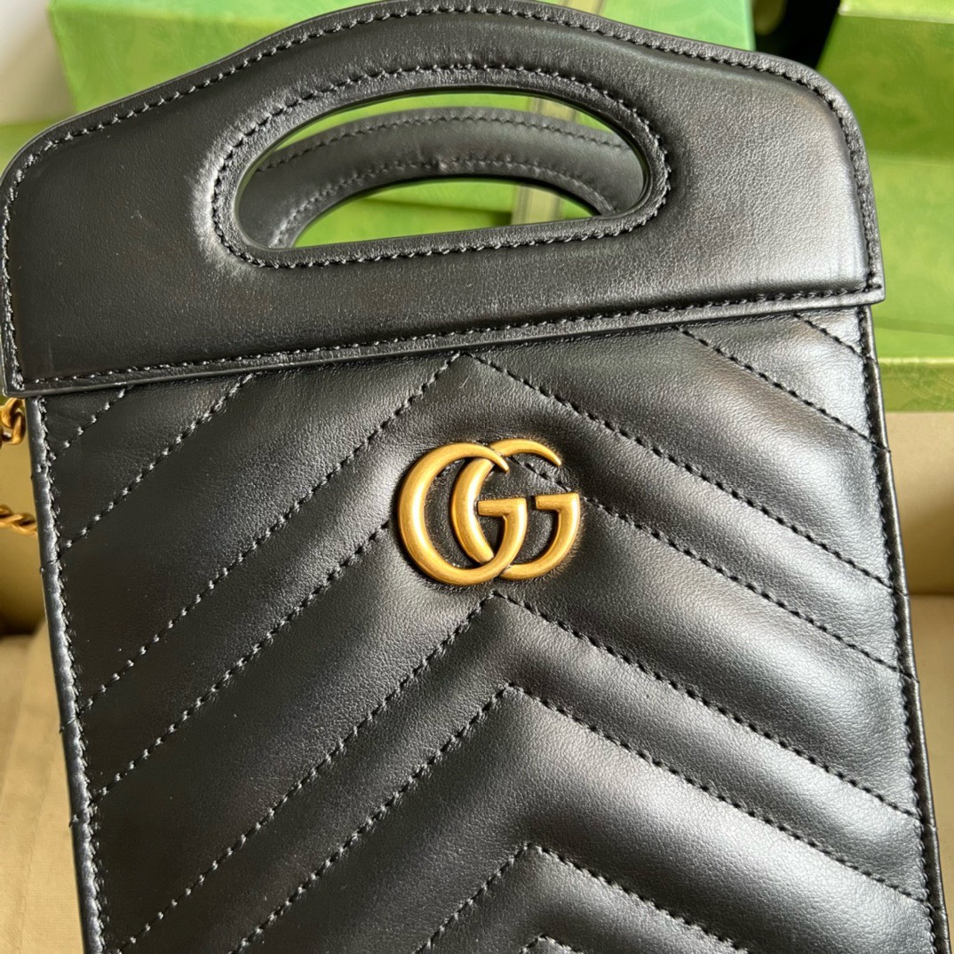 Bagsaaa Gvc*1 Marmont Beloved Black Bag - 23x14x4.5cm