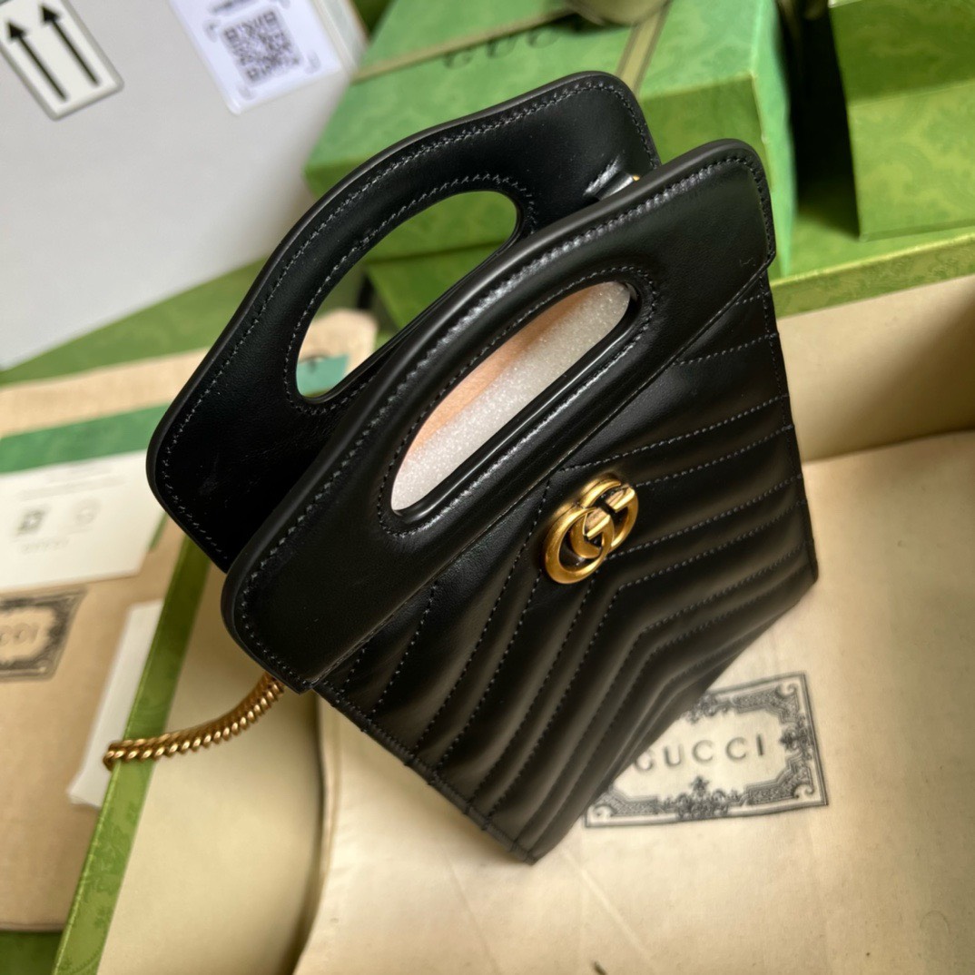 Bagsaaa Gvc*1 Marmont Beloved Black Bag - 23x14x4.5cm