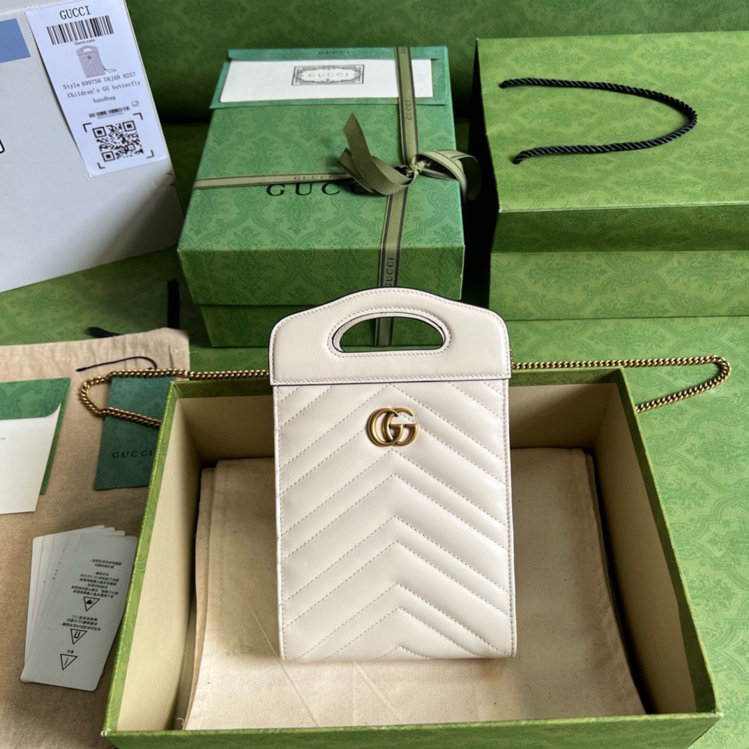 Bagsaaa Gvc*1 Marmont Beloved White Bag - 23x14x4.5cm
