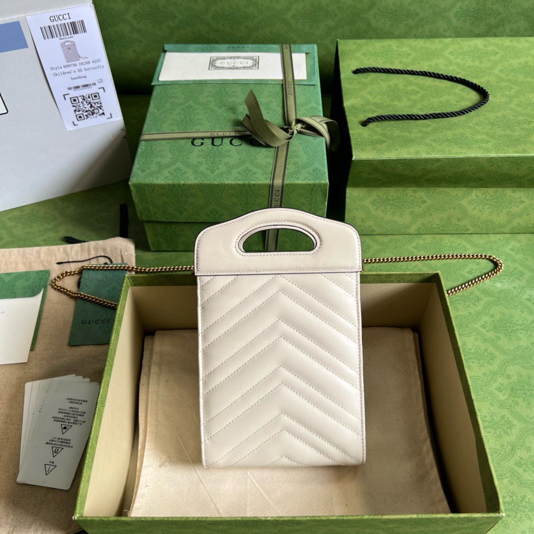 Bagsaaa Gvc*1 Marmont Beloved White Bag - 23x14x4.5cm