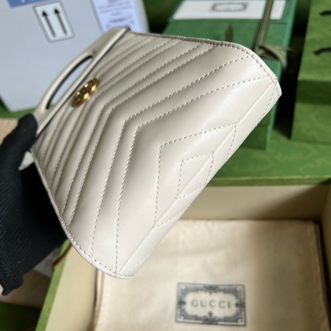 Bagsaaa Gvc*1 Marmont Beloved White Bag - 23x14x4.5cm