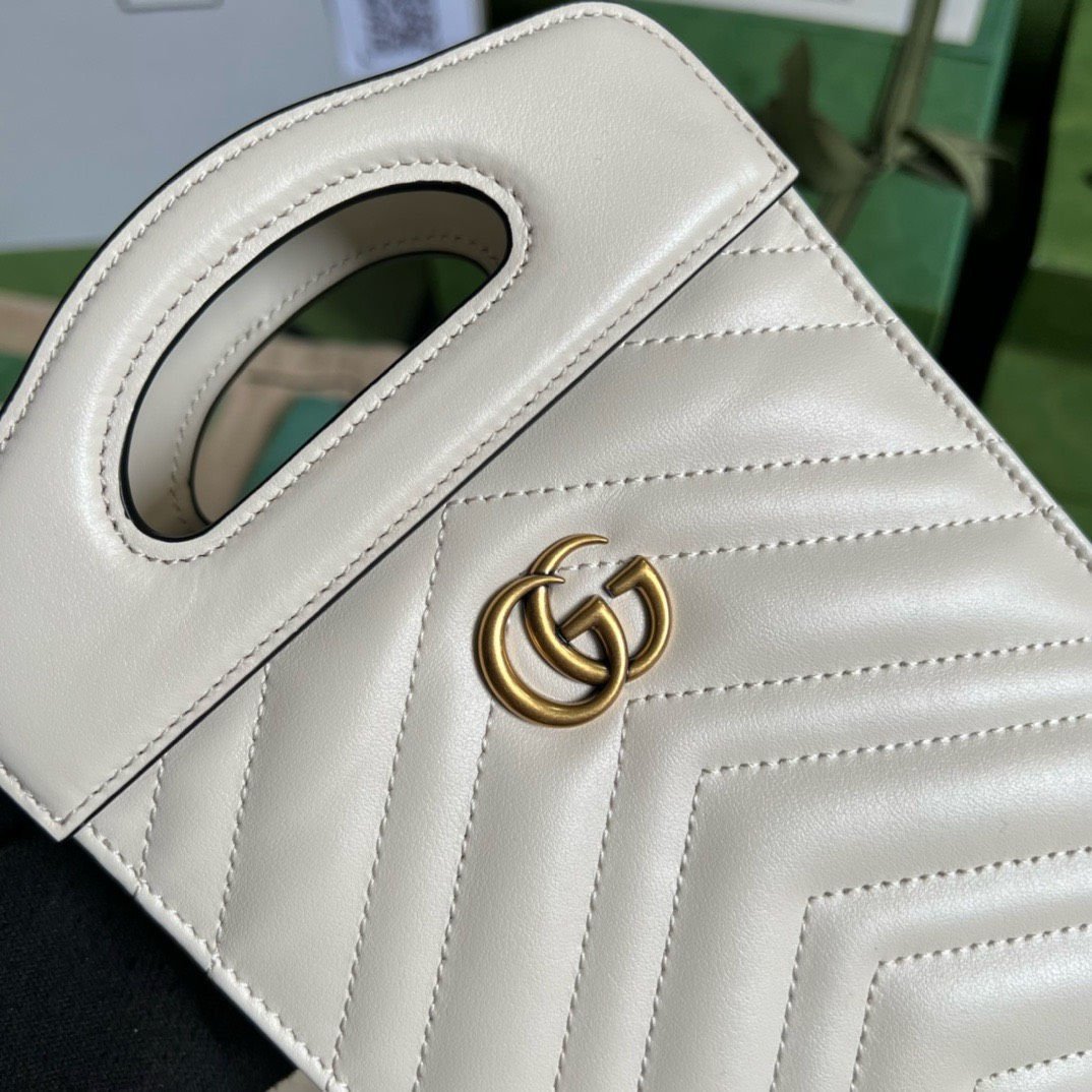 Bagsaaa Gvc*1 Marmont Beloved White Bag - 23x14x4.5cm