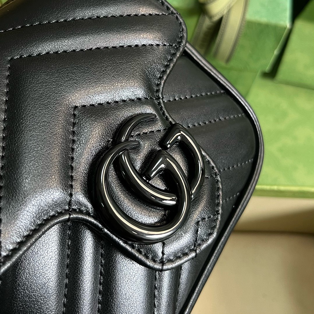 Bagsaaa Gvc*1 Marmont Mini Black Bag - 12.5x12x7cm