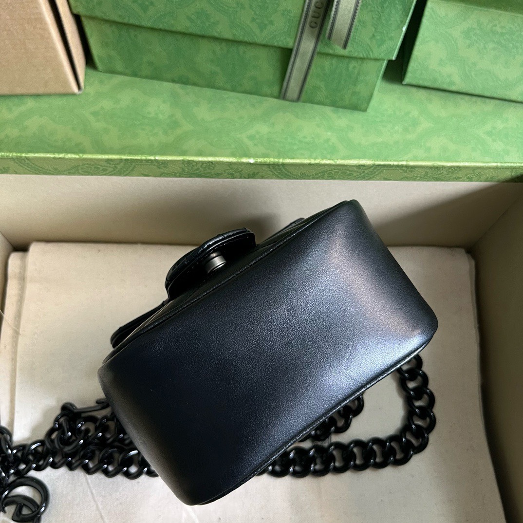 Bagsaaa Gvc*1 Marmont Mini Black Bag - 12.5x12x7cm