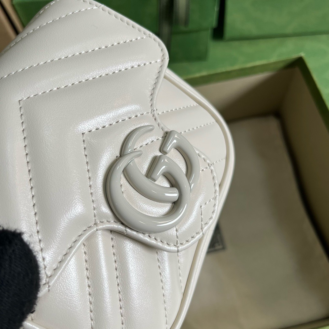 Bagsaaa Gvc*1 Marmont Mini White Bag - 12.5x12x7cm