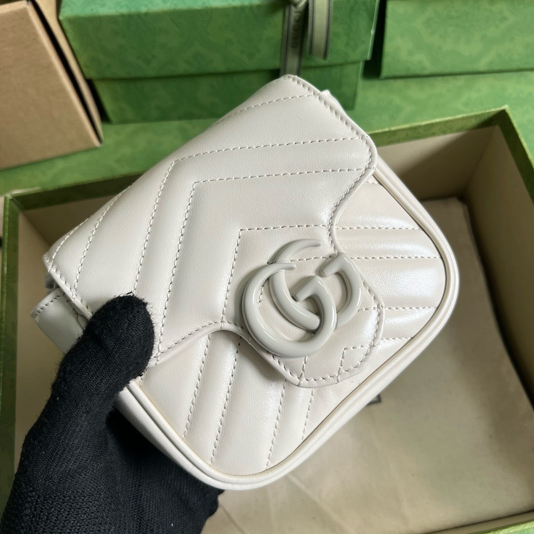 Bagsaaa Gvc*1 Marmont Mini White Bag - 12.5x12x7cm