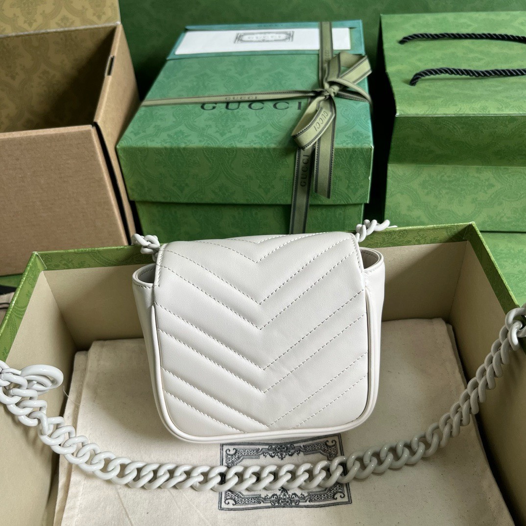 Bagsaaa Gvc*1 Marmont Mini White Bag - 12.5x12x7cm