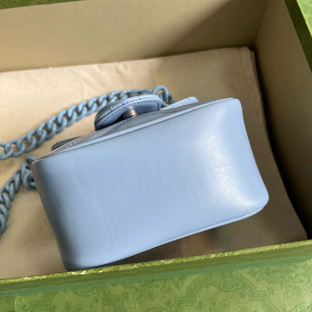 Bagsaaa Gvc*1 Marmont Mini Blue Bag - 12.5x12x7cm