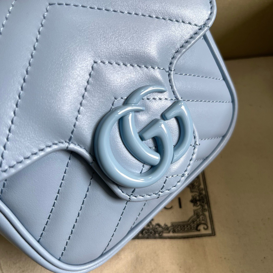 Bagsaaa Gvc*1 Marmont Mini Blue Bag - 12.5x12x7cm