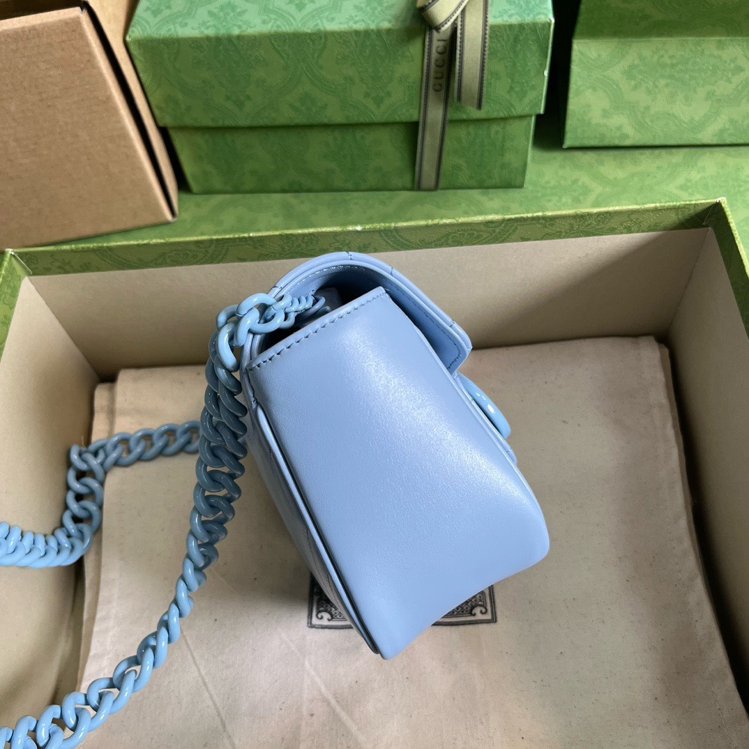 Bagsaaa Gvc*1 Marmont Mini Blue Bag - 12.5x12x7cm