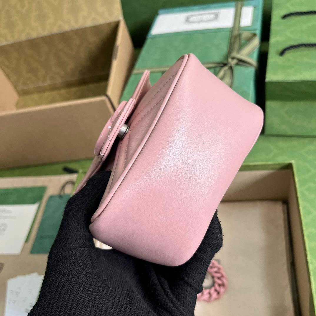 Bagsaaa Gvc*1 Marmont Mini Pink Bag - 12.5x12x7cm