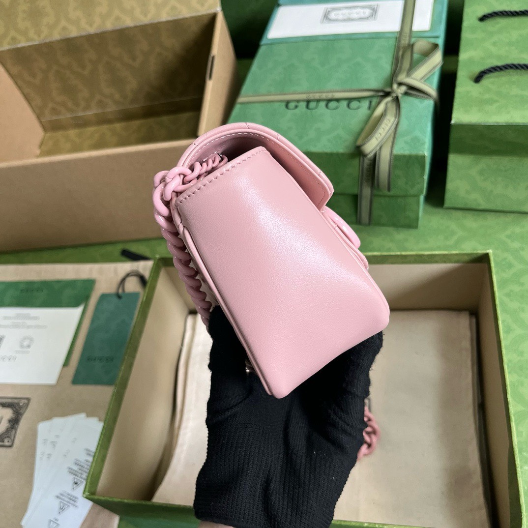 Bagsaaa Gvc*1 Marmont Mini Pink Bag - 12.5x12x7cm