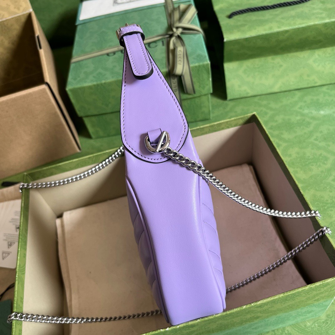 Bagsaaa Gvc*1 Marmont Half Moon Purple Bag - 21.5x11x5cm